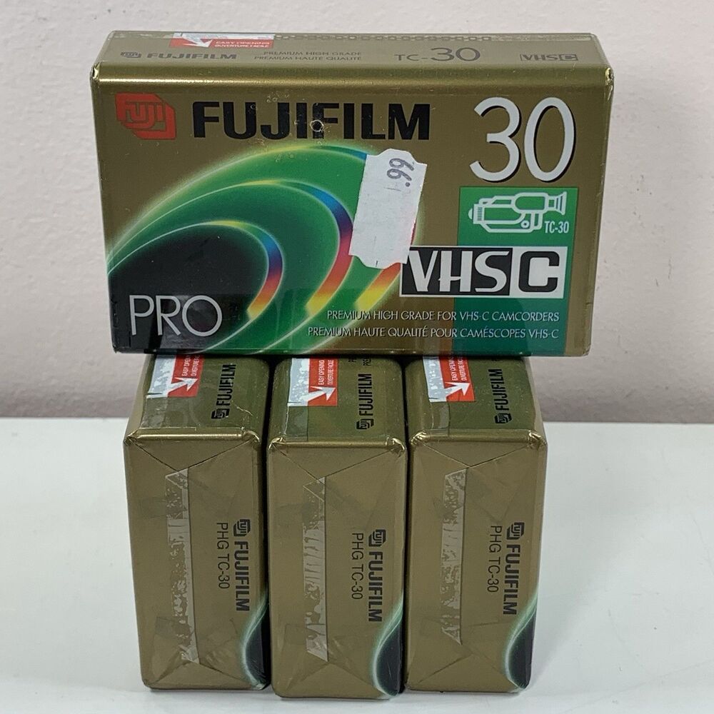 Fuji film 4 Pack VHS-C Video Cassette Tapes VHS-C Camcorders TC-30 New Sealed